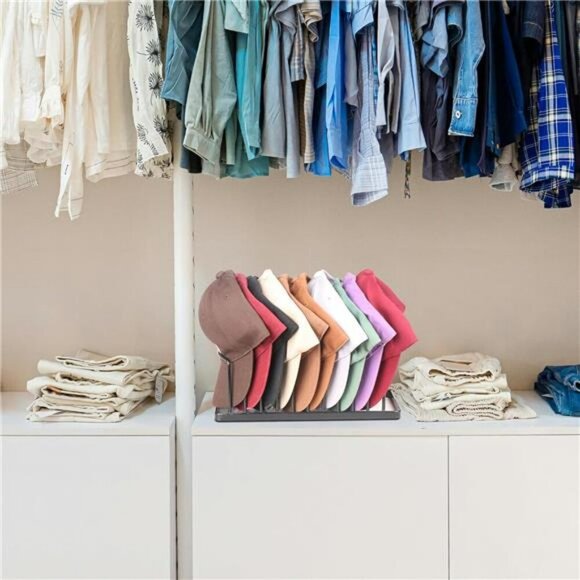 Baseball Cap Hat Rack Metal Organizer Holds 20 Hats Closet Storage Stand - Picture 6 of 7